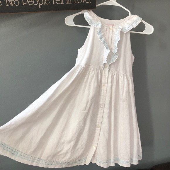 Janie and Jack Other - Janie & Jack White linen ruffeled Dress size 6 years